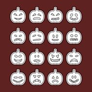 Halloween pumpkins icon set