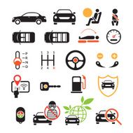 Car Specification and Performance Objects icons Set