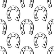 Lucky horse shoes seamless pattern