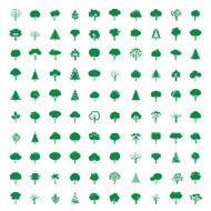 Collection of GREEN Trees Vector symbol and icon