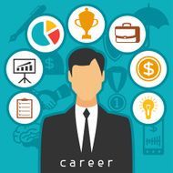 Career business and finance concept from flat icons N2