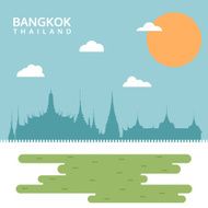 Wat Prakaew Temple Bangkok Thailand travel silhouette vector illustration