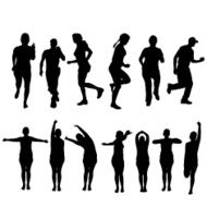 Vector silhouette of a people N251