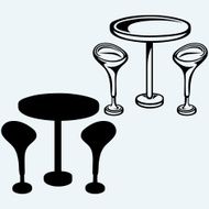 Modern bar table with two chairs N2