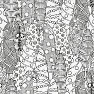 Seamless pattern for coloring book of Christmas trees N2