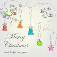 Beautiful Christmas card with decorations N6