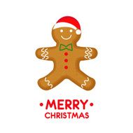Gingerbread man is decorated colored icing
