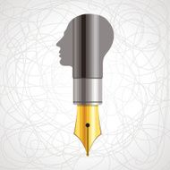 pen with human head