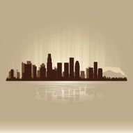 Los Angeles California brown skyline city silhouette