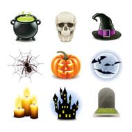 Halloween icons vector set