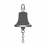 Black and white vector illustration ship bell silhouette