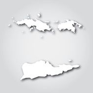 US Virgin Islands Silhouette White