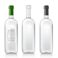 Set realistic glass bottles N3