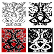 Dog or wolf celtic pattern