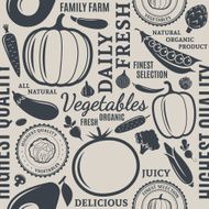 Typographic vector vegetables seamless pattern or background N2