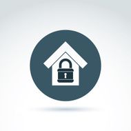 Padlock and house classic icon home security theme