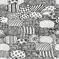 Seamless pattern for coloring book with artistic stones