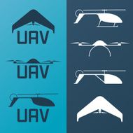 Set of UAV rc model icons