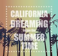 Summer Exotic Banner with Palms Travel and Vacation Background