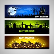 Three horizontal Halloween banners