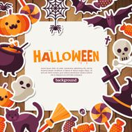Halloween Background Vector Illustration Flat Icons