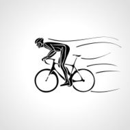 Abstract silhouette of bicyclist Black bike cyclist logo