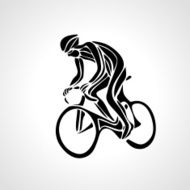 Abstract silhouette of bicyclist Black bike cyclist logo N2