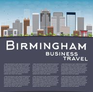 Birmingham (Alabama) Skyline with Grey Buildings