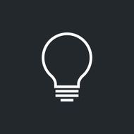 Light bulb outline icon modern minimal flat design style lightbulb