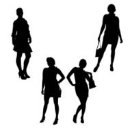 Vector silhouette of a woman N1708