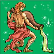 Zodiac sign - Aquarius Young man with large amphora N3