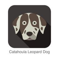 Catahoula leopard dog face flat icon series