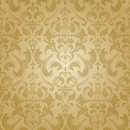 Golden damask seamless floral pattern N2