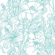 Seamless pattern with narcissus flowers N12