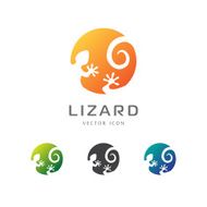 Circle lizard icon Logo design