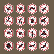 Pests Insects Bugs Prohibition and Repellent Signs