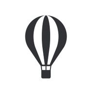 Hot air balloon vector icon minimal flat design style silhouette