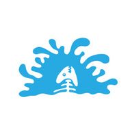 fish bone in water vector logo