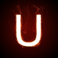 Fiery font - letter U