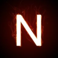 Fiery font - letter N