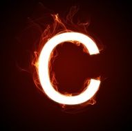 Fiery font - letter C