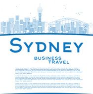 Outline Sydney City skyline with skyscrapers and copy space N2