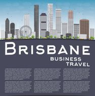 Brisbane skyline with grey building blue sky and copy space N3