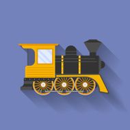 Icon of Steam Locomotive or Puffer Flat style