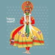 Decorated Indian Kathakali dancer Happy Onam N2