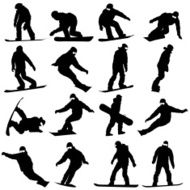 silhouettes set snowboarders N4