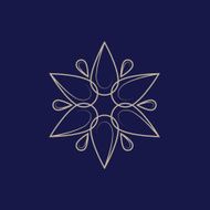 Vector line design element for logo Floral logo template