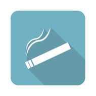 Square burning cigarette icon
