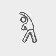 Man stretching sketch icon
