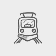 Front view of train sketch icon